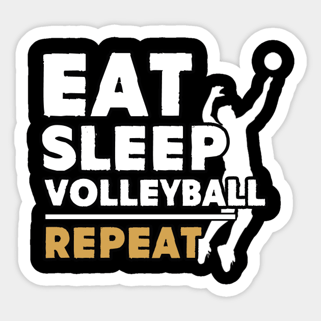 Eat sleep volleyball repeat Sticker by Antoniusvermeu